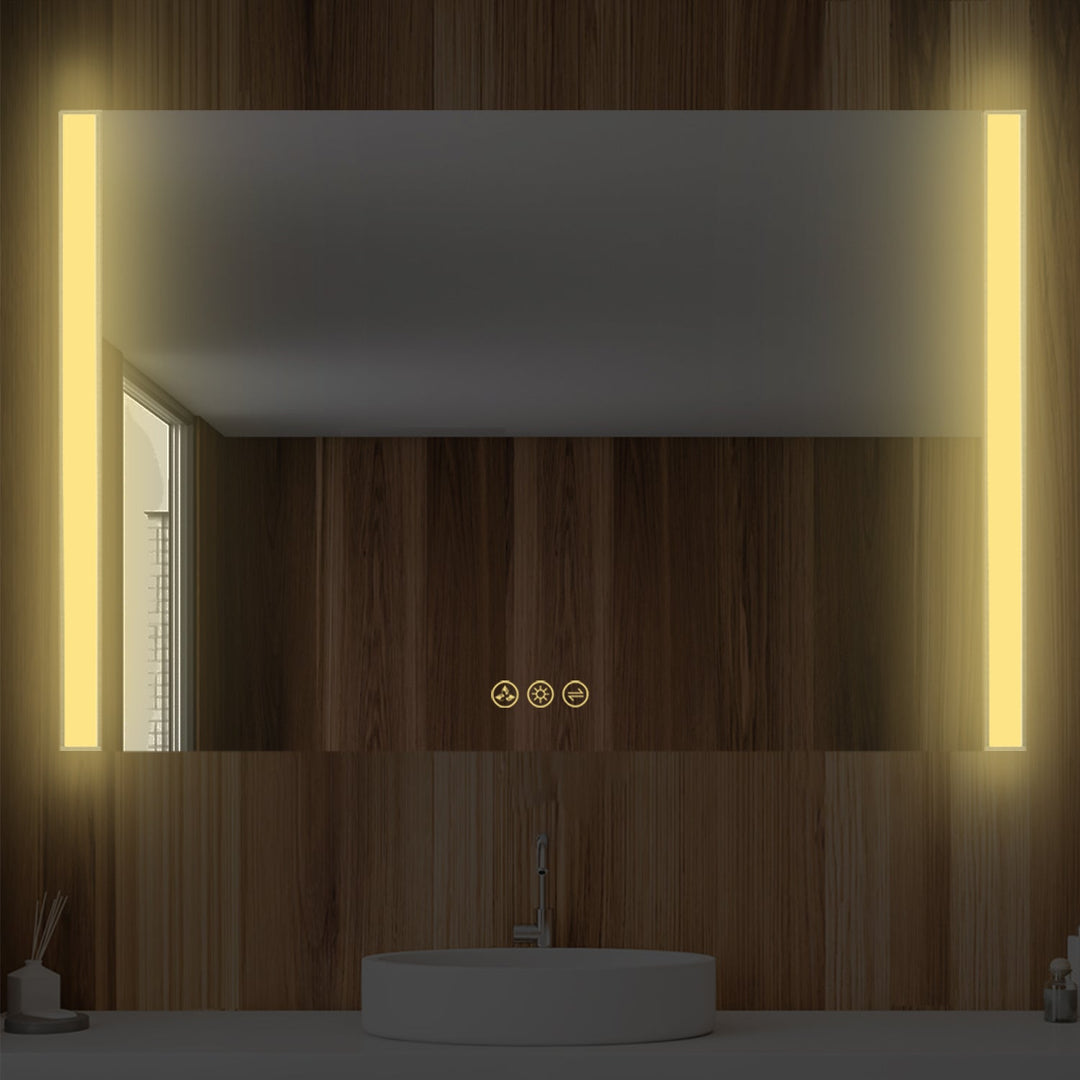 Binary LED Bathroom Mirror, Anti-Fog