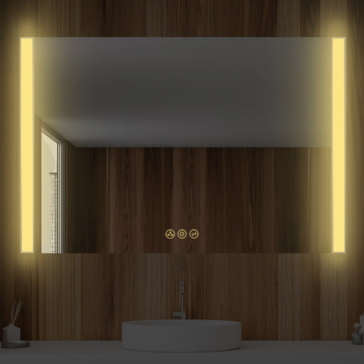 Binary LED Bathroom Mirror, Anti-Fog