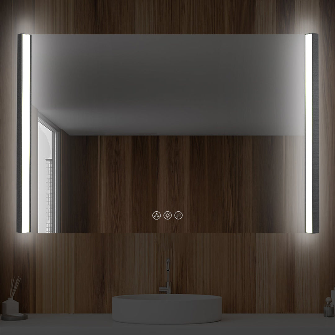 Binary LED Bathroom Mirror, Anti-Fog