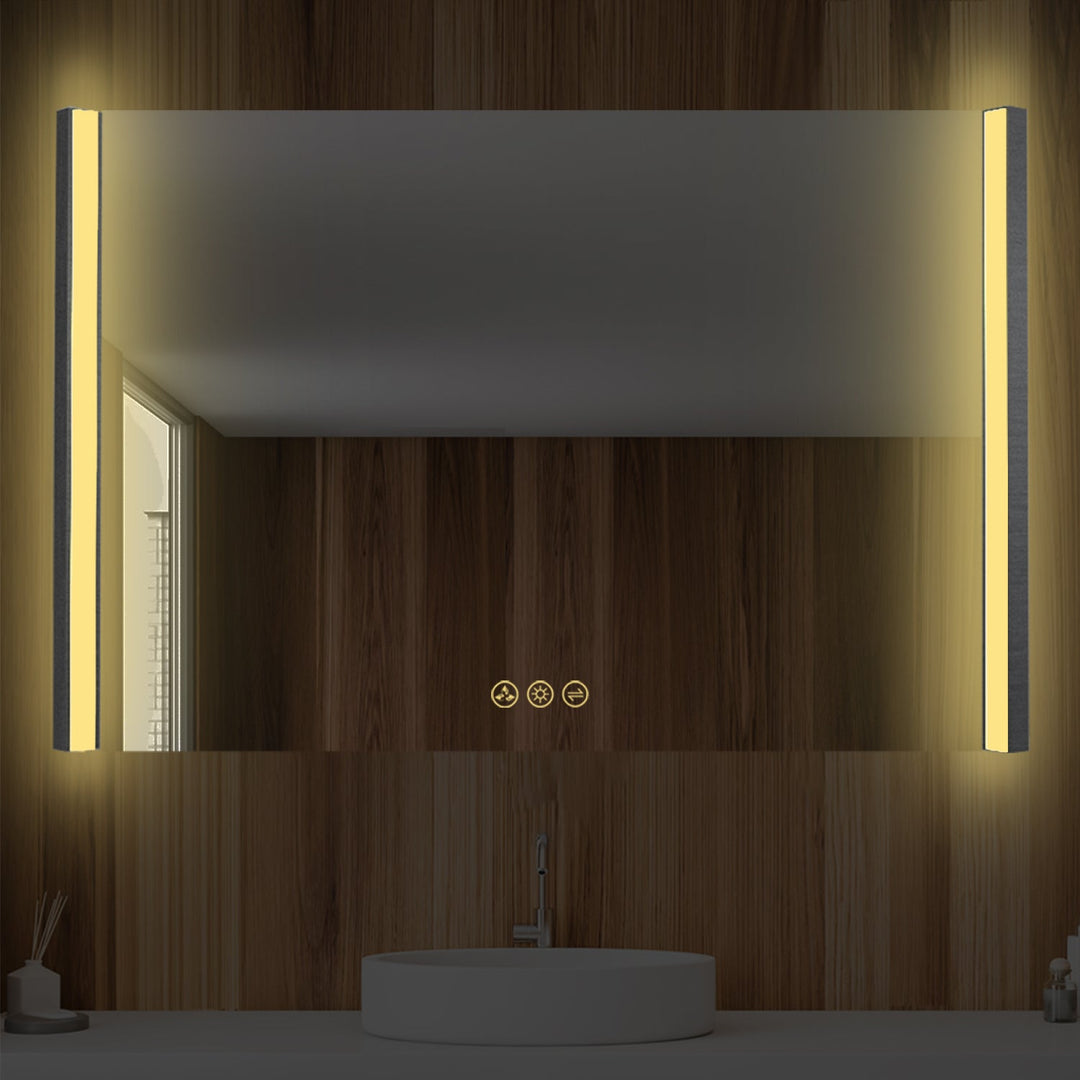 Binary LED Bathroom Mirror, Anti-Fog