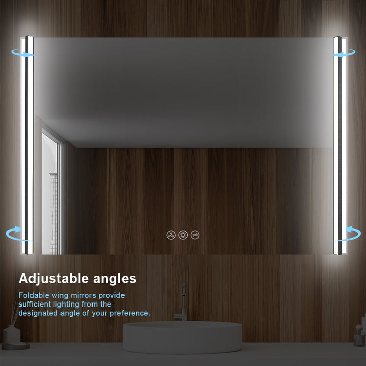 Binary LED Bathroom Mirror, Anti-Fog