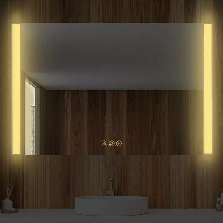 Binary LED Bathroom Mirror, Anti-Fog