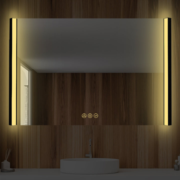 Binary LED Bathroom Mirror, Anti-Fog