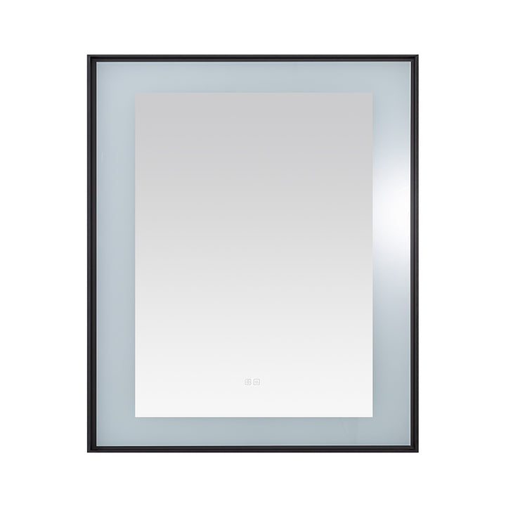 Lexington 30" x 36" LED Bathroom Mirror in Matte Black, Anti-Fog