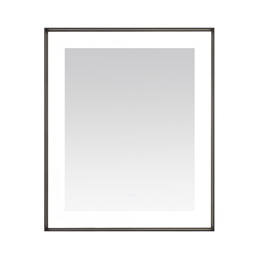 Lexington 30" x 36" LED Bathroom Mirror in Matte Black, Anti-Fog