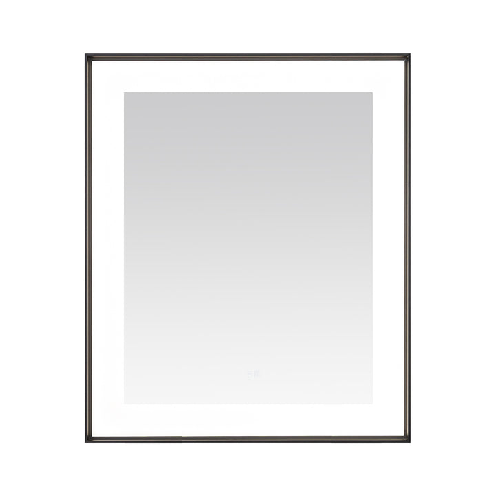 Lexington 30" x 36" LED Bathroom Mirror in Matte Black, Anti-Fog