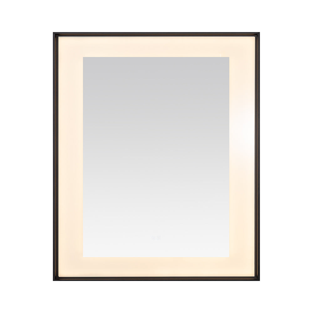 Lexington 30" x 36" LED Bathroom Mirror in Matte Black, Anti-Fog