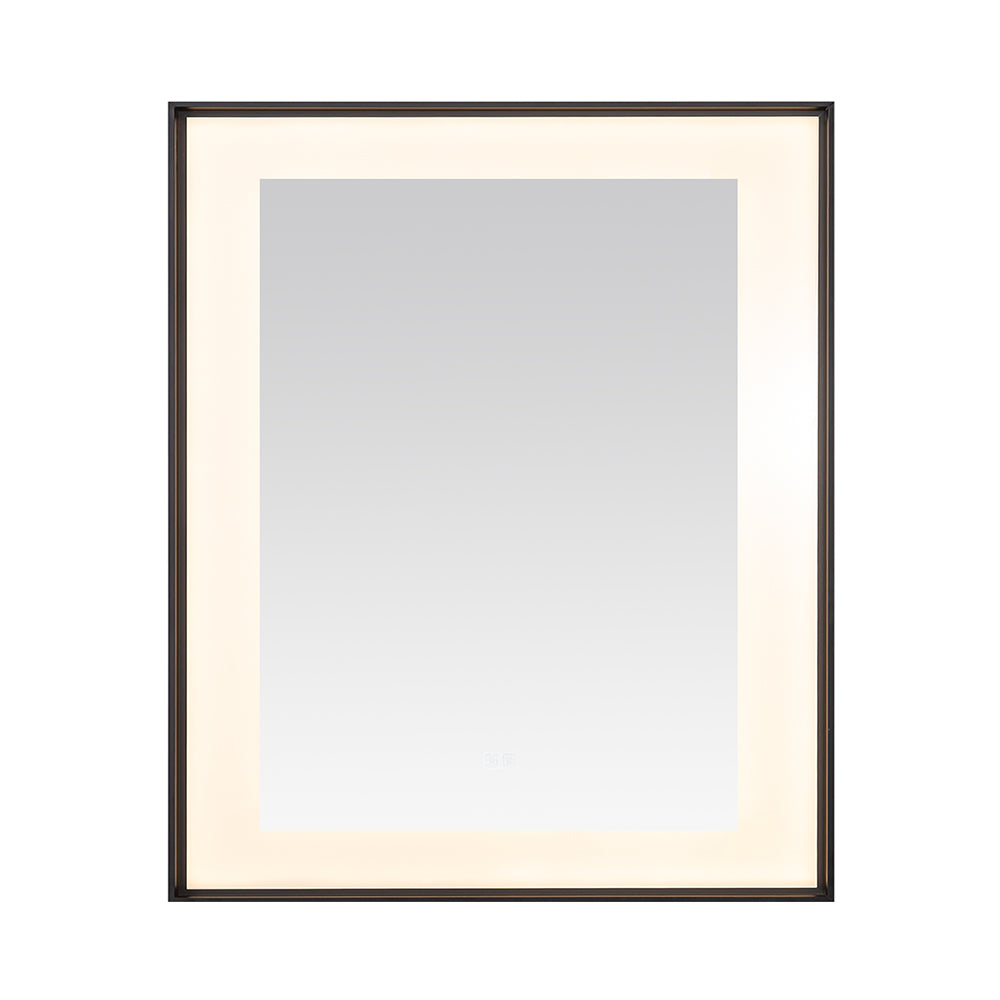 Lexington 30" x 36" LED Bathroom Mirror in Matte Black, Anti-Fog