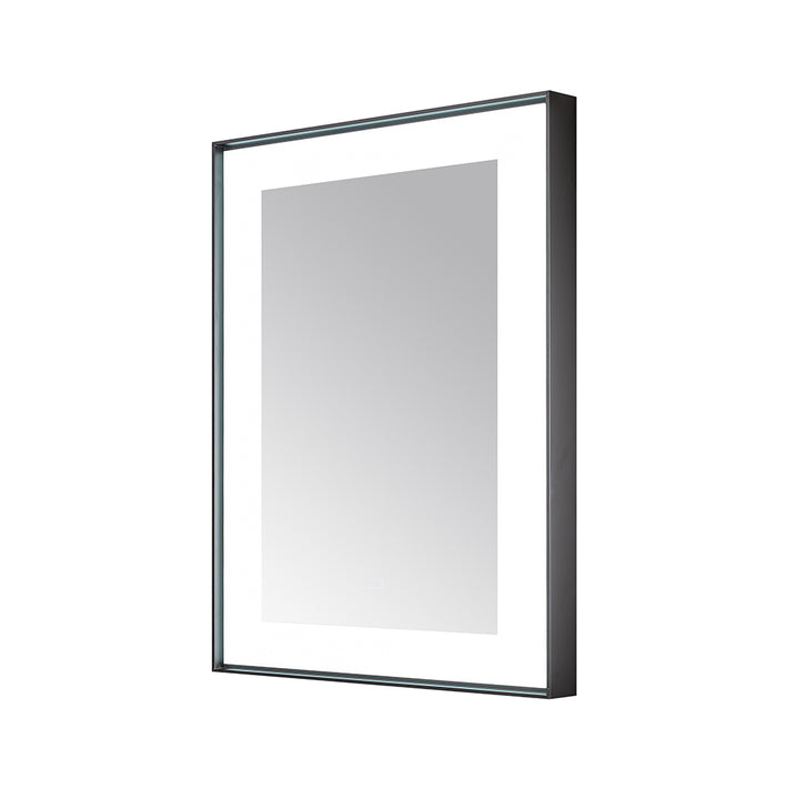 Lexington 30" x 36" LED Bathroom Mirror in Matte Black, Anti-Fog