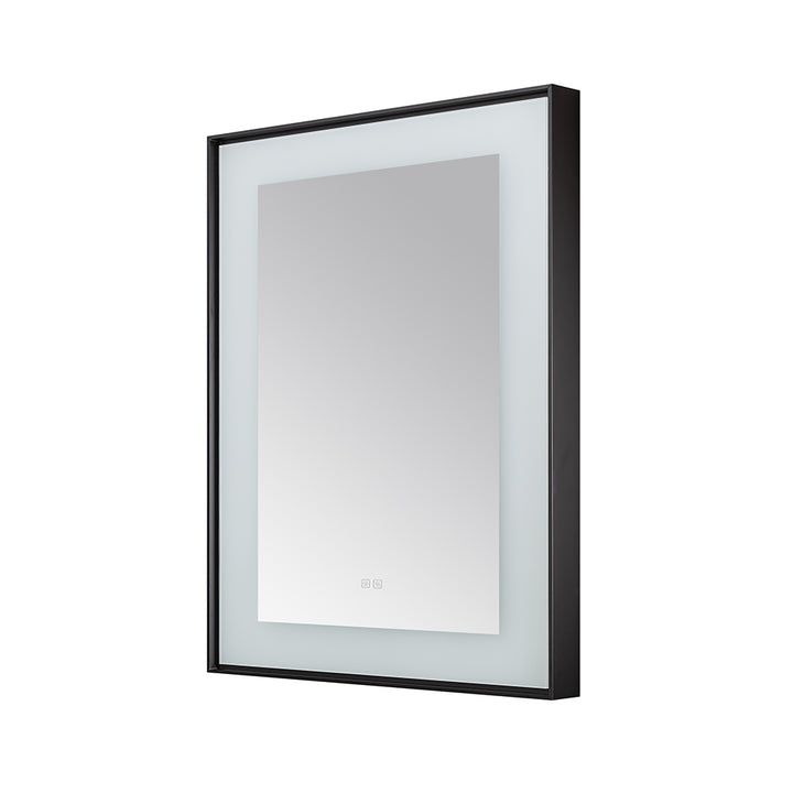Lexington 30" x 36" LED Bathroom Mirror in Matte Black, Anti-Fog