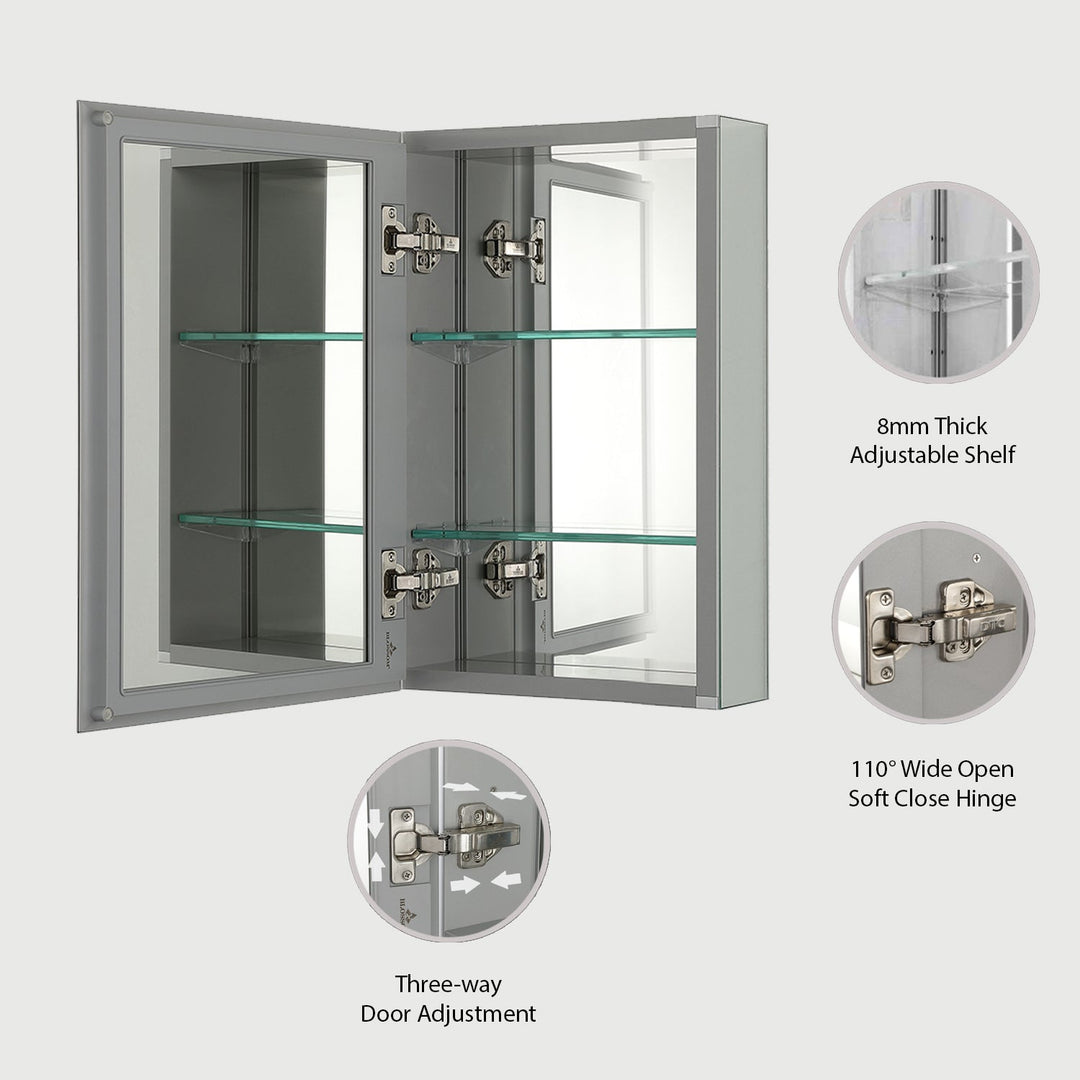 Bevel Recessed or Surface-Mount Aluminum Medicine Cabinet