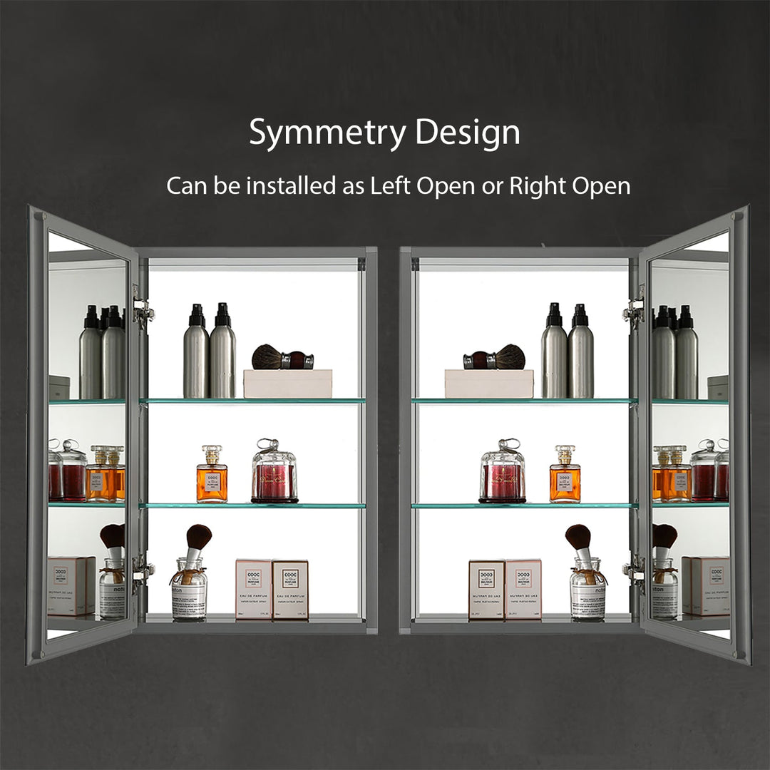 Bevel Recessed or Surface-Mount Aluminum Medicine Cabinet