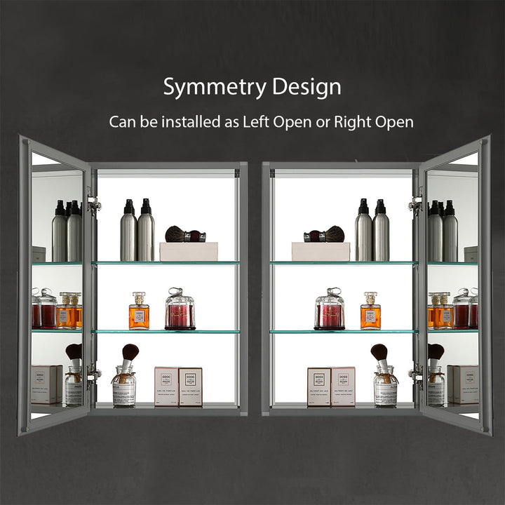 Bevel Recessed or Surface-Mount Aluminum Medicine Cabinet