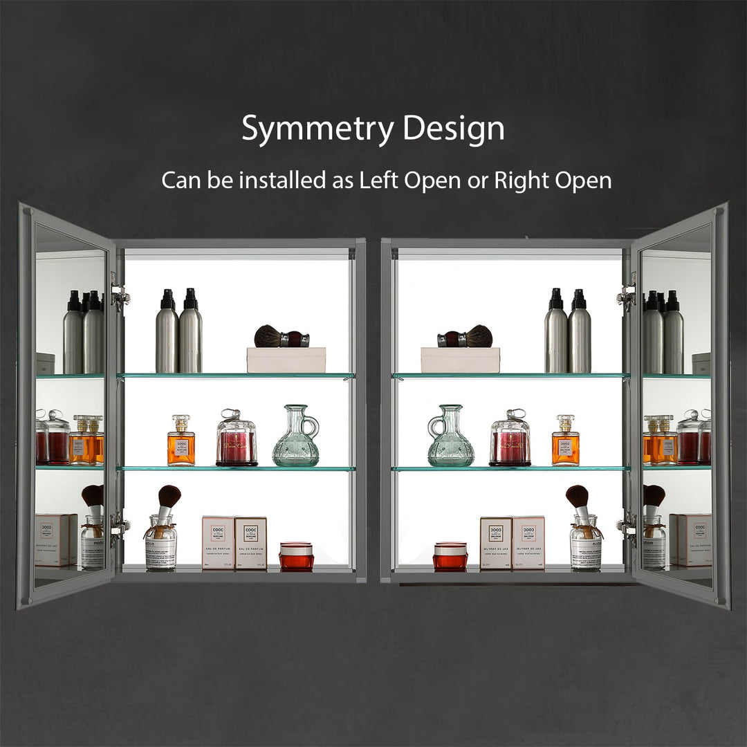 Bevel Recessed or Surface-Mount Aluminum Medicine Cabinet