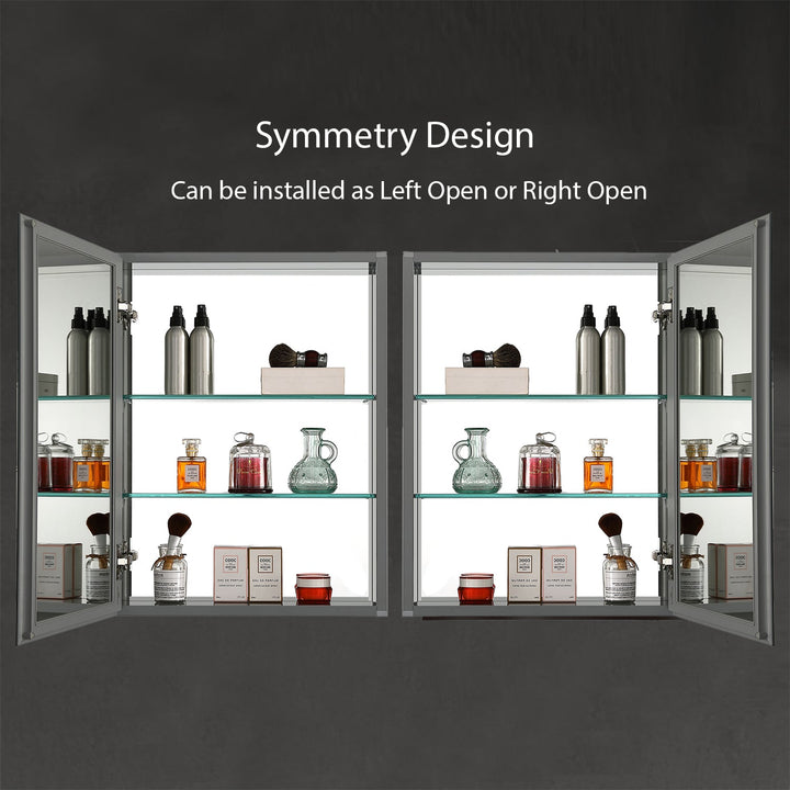 Bevel Recessed or Surface-Mount Aluminum Medicine Cabinet
