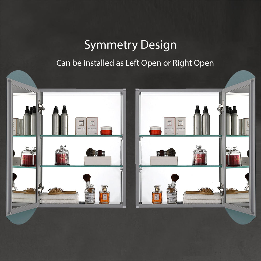 Bevel Recessed or Surface-Mount Aluminum Medicine Cabinet