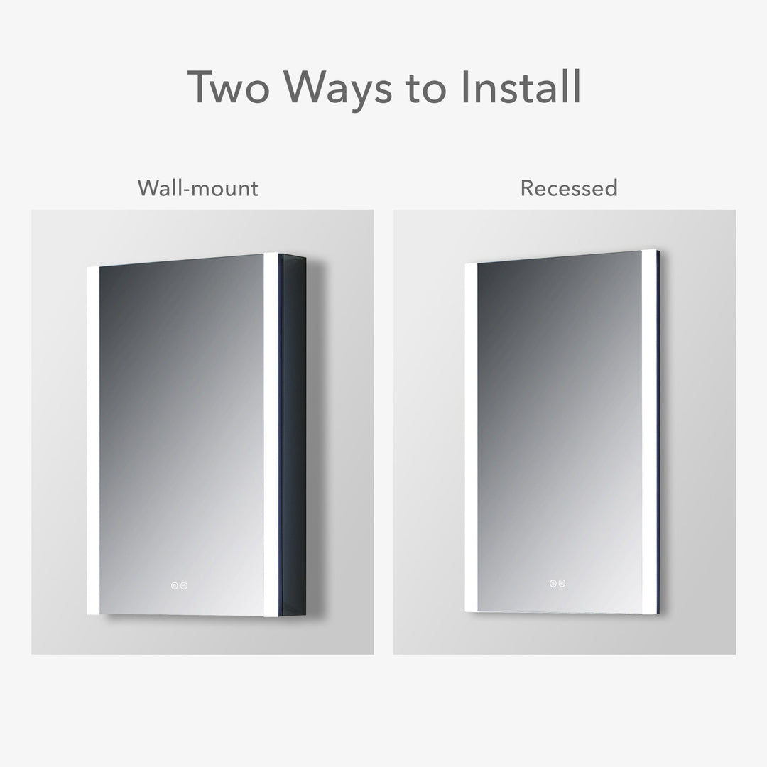 Pollux 20" Recessed or Surface-Mount LED Medicine Cabinet