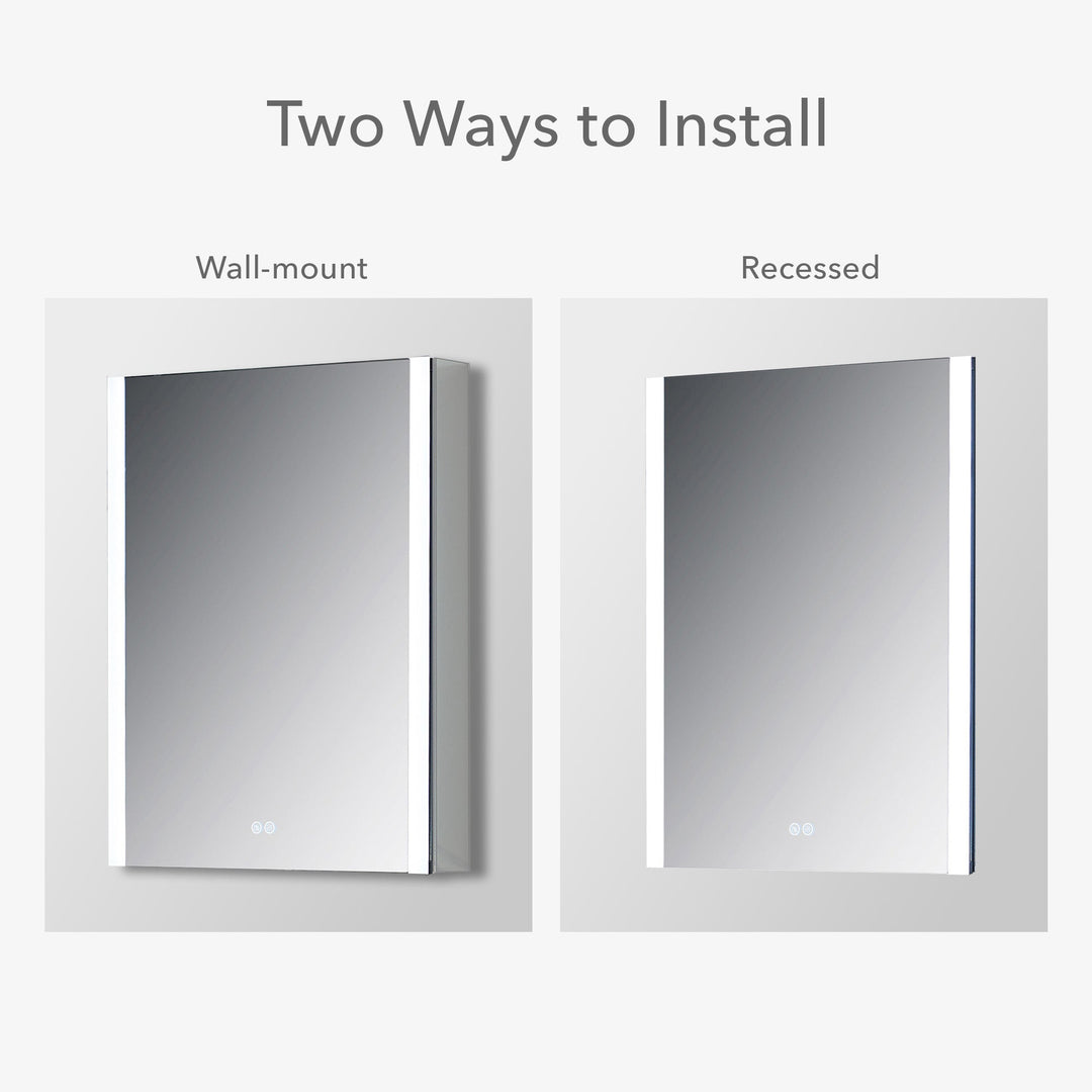 Pollux 20" Recessed or Surface-Mount LED Medicine Cabinet