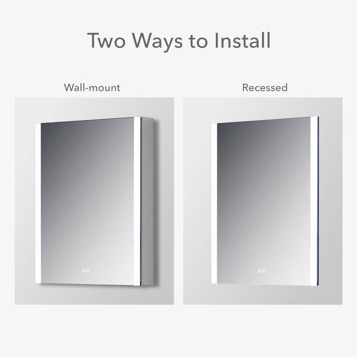 Pollux 20" Recessed or Surface-Mount LED Medicine Cabinet