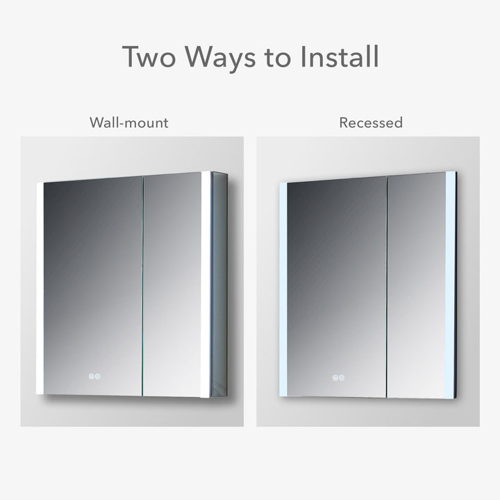 Pollux 20" Recessed or Surface-Mount LED Medicine Cabinet