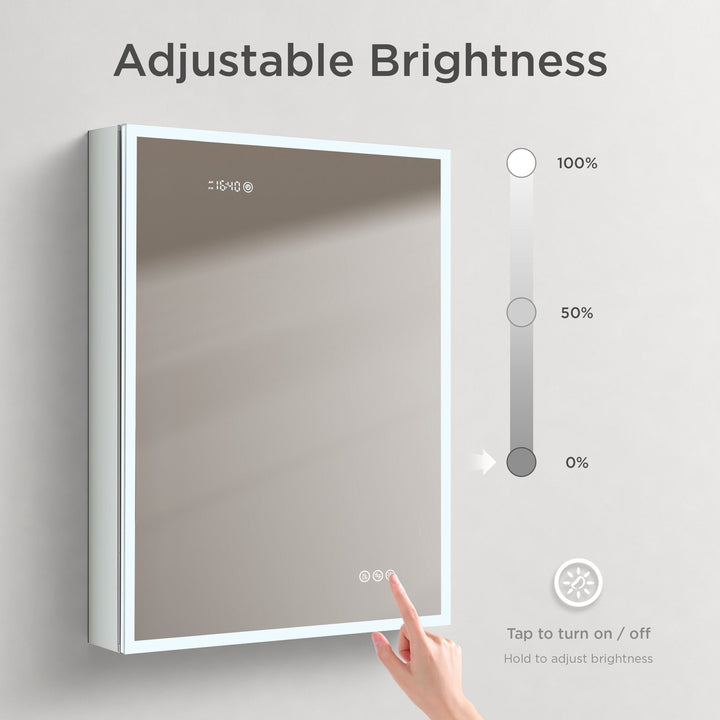 Sirius Recessed or Surface-Mount LED Medicine Cabinet