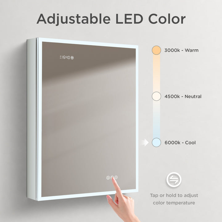 Sirius Recessed or Surface-Mount LED Medicine Cabinet