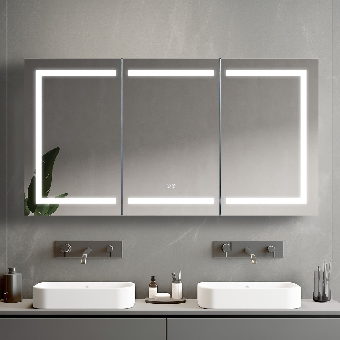Canopus 60" Recessed or Surface-Mount LED Medicine Cabinet | ANVE Kitchen & Bath