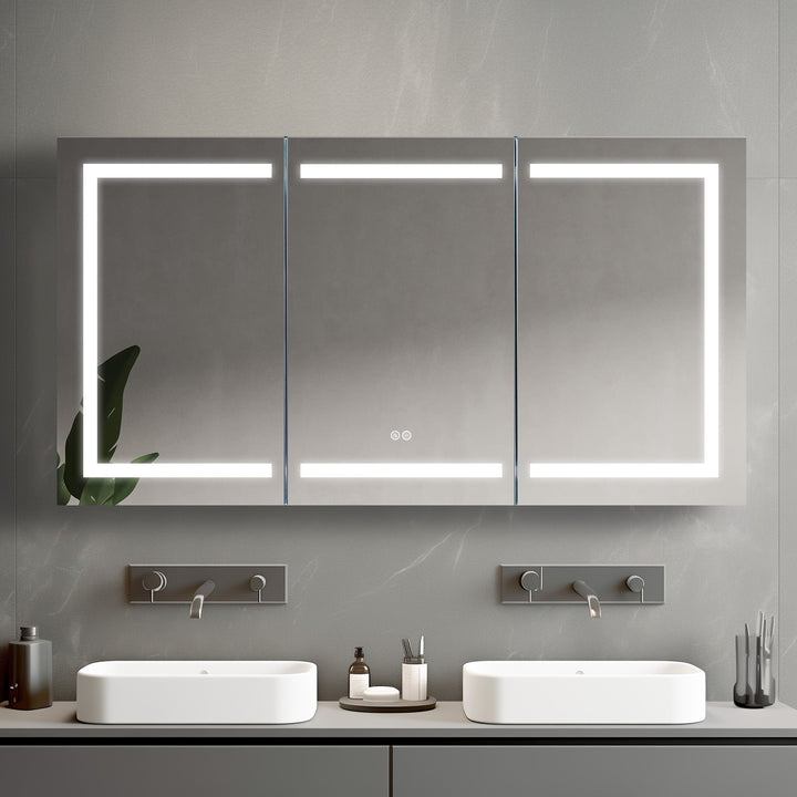 Canopus 60" Recessed or Surface-Mount LED Medicine Cabinet | ANVE Kitchen &amp; Bath