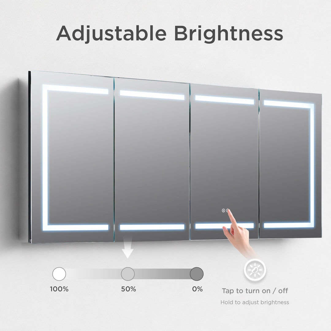Canopus 60" Recessed or Surface-Mount LED Medicine Cabinet