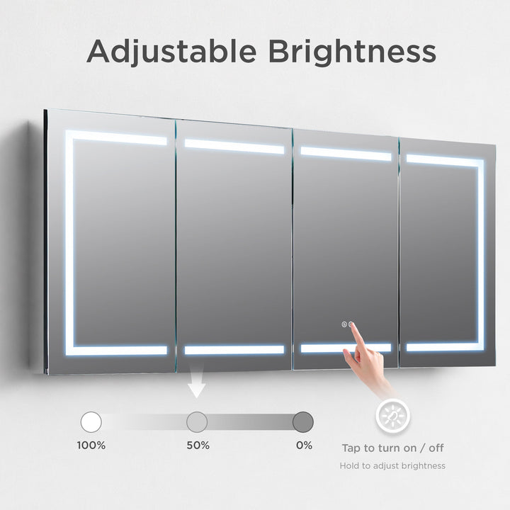 Canopus 60" Recessed or Surface-Mount LED Medicine Cabinet