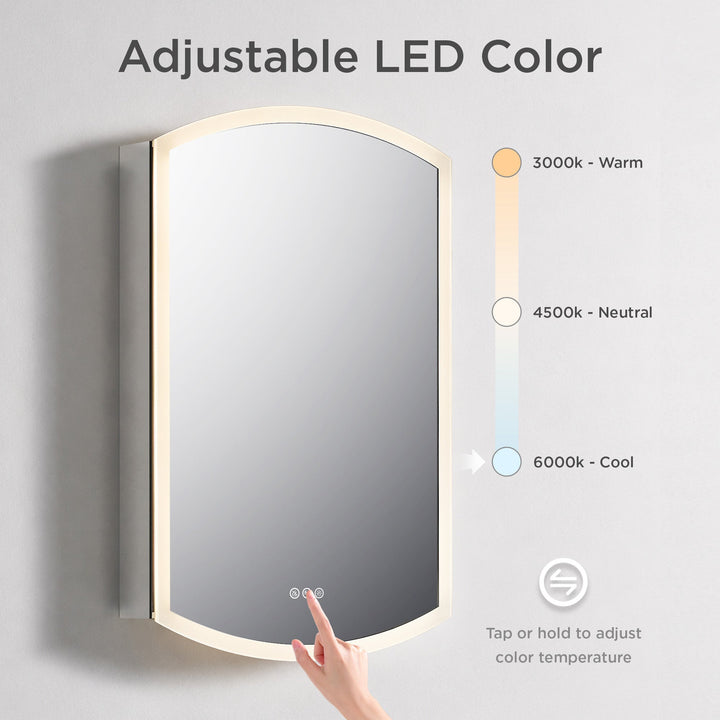 Castor Recessed or Surface-Mount LED Medicine Cabinet