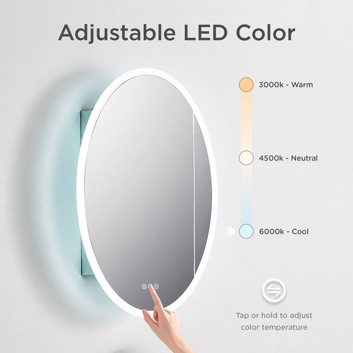 Spica 24" Recessed or Surface-Mount LED Medicine Cabinet