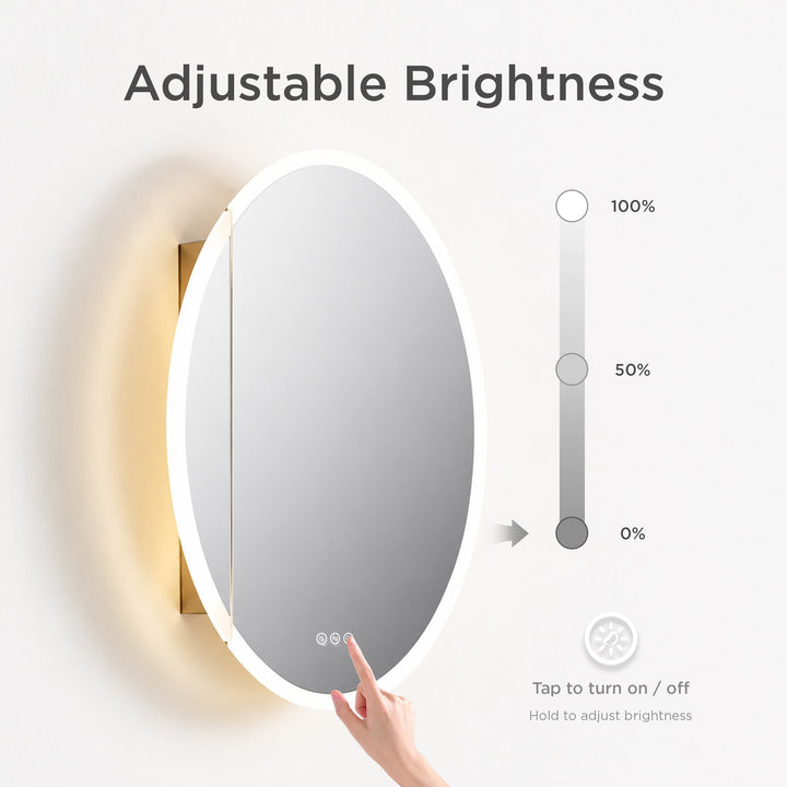 Spica 24" Recessed or Surface-Mount LED Medicine Cabinet