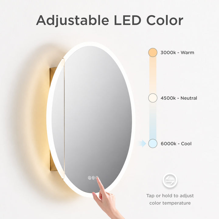 Spica 24" Recessed or Surface-Mount LED Medicine Cabinet