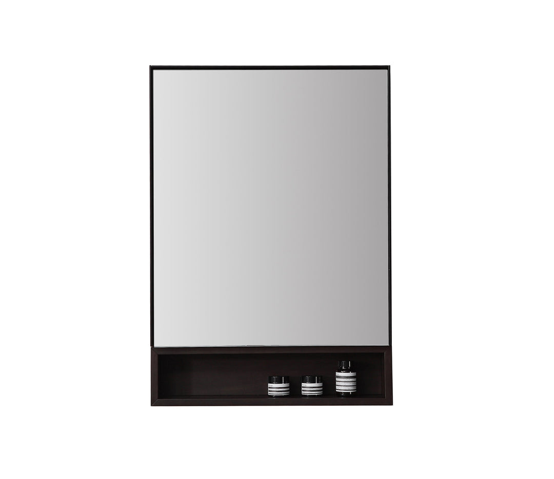 Bergen 24" Medicine Cabinet in Matte Black with Dark Walnut Wood Shelf | ANVE Kitchen & Bath