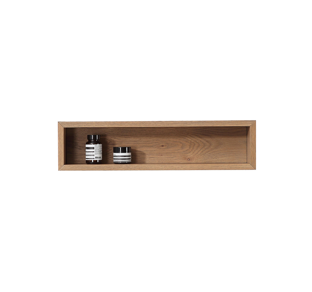 Bergen 24" Floating Open Shelf in Pecan Oak | ANVE Kitchen & Bath