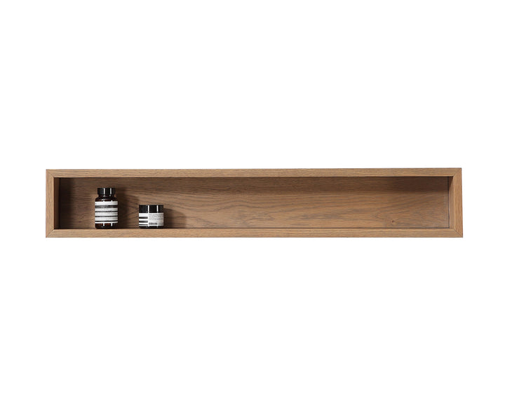 Bergen 36" Floating Open Shelf in Pecan Oak | ANVE Kitchen &amp; Bath