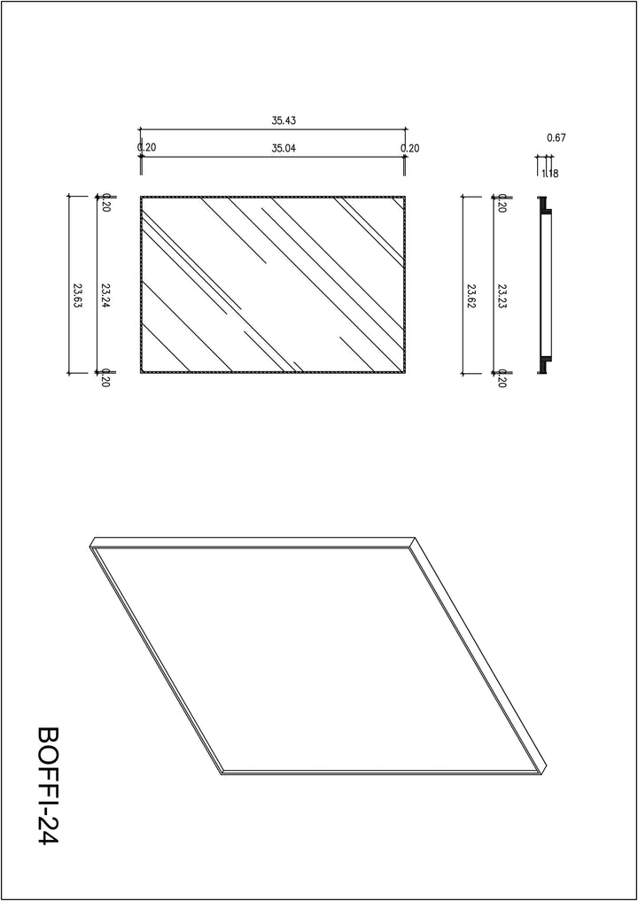 Boffi 24" Bathroom Mirror in Matte White