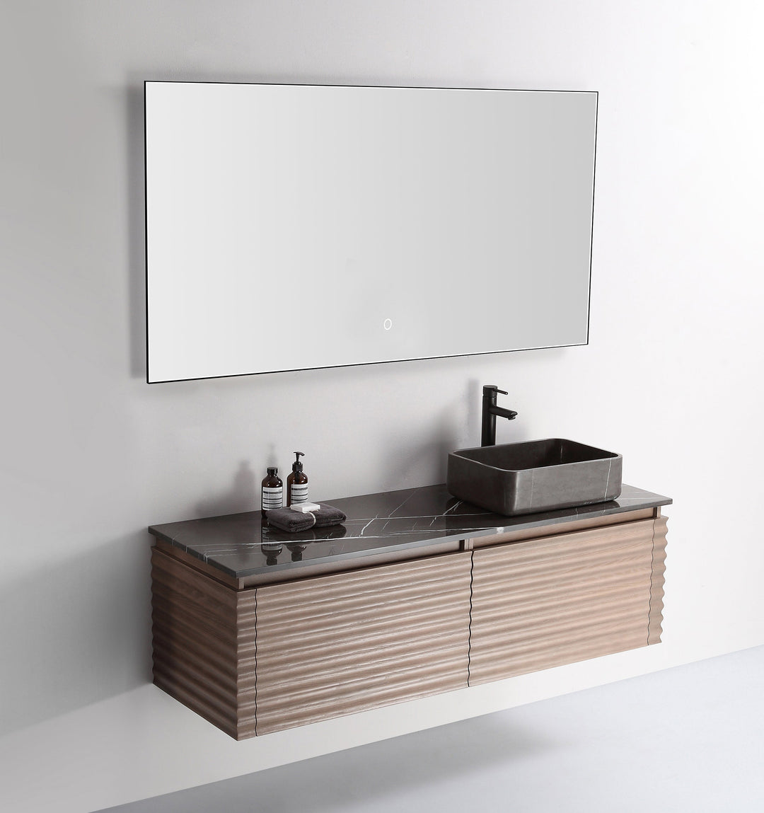 Ocala 60" LED Bathroom Mirror in Matte Black