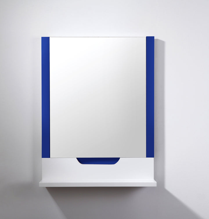 Regia 23-1/2" x 33-1/2" Bathroom Mirror in Navy Blue/Matte White