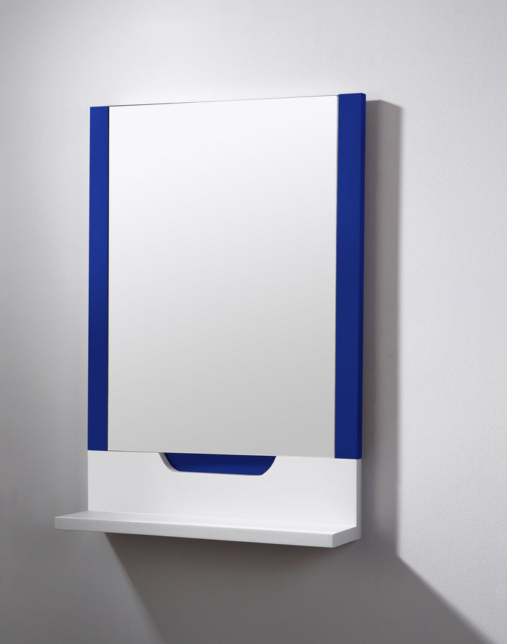 Regia 23-1/2" x 33-1/2" Bathroom Mirror in Navy Blue/Matte White