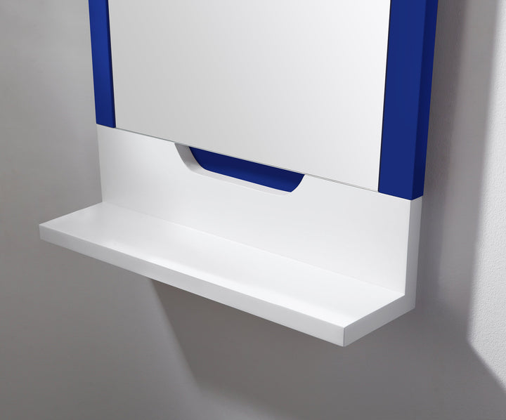 Regia 23-1/2" x 33-1/2" Bathroom Mirror in Navy Blue/Matte White