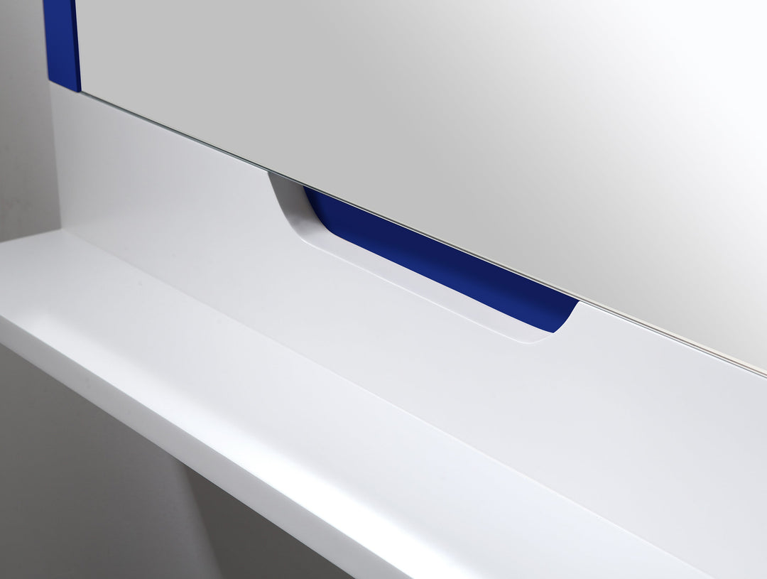 Regia 23-1/2" x 33-1/2" Bathroom Mirror in Navy Blue/Matte White