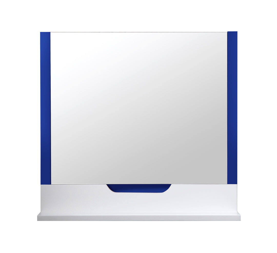 Regia 35-1/2" x 33-1/2" Bathroom Mirror in Navy Blue/Matte White | ANVE Kitchen &amp; Bath