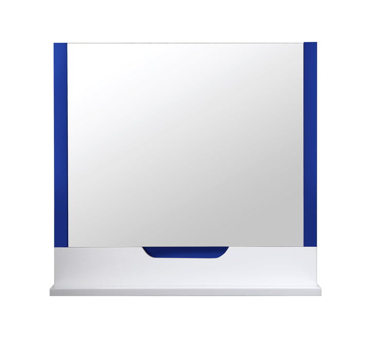 Regia 35-1/2" x 33-1/2" Bathroom Mirror in Navy Blue/Matte White | ANVE Kitchen &amp; Bath