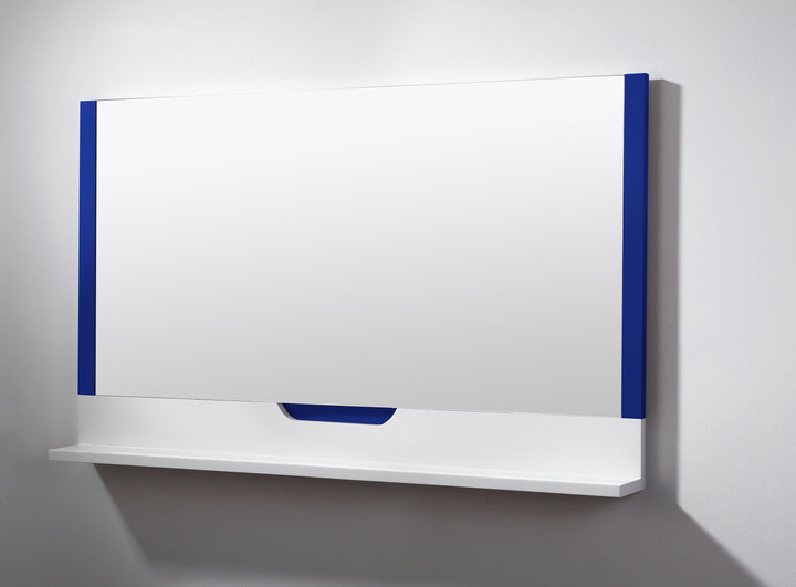 Regia 55" x 33-1/2" Bathroom Mirror in Navy Blue/Matte White