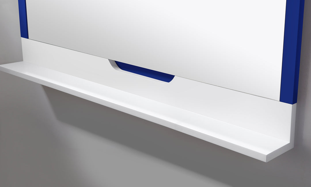 Regia 55" x 33-1/2" Bathroom Mirror in Navy Blue/Matte White