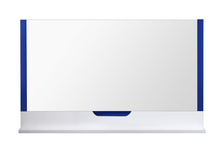 Regia 55" x 33-1/2" Bathroom Mirror in Navy Blue/Matte White | ANVE Kitchen &amp; Bath