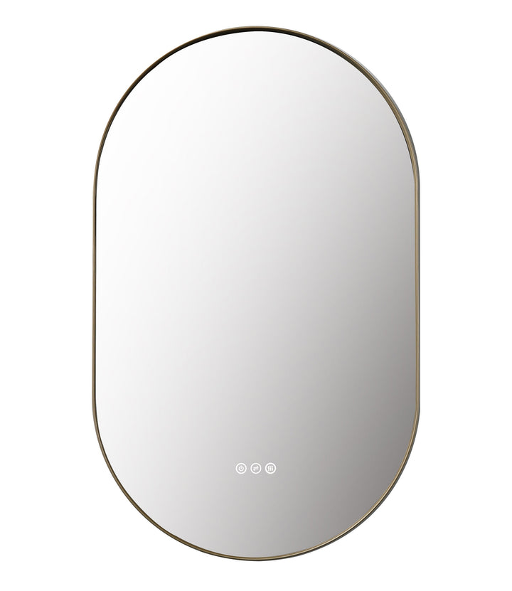 Shell 24" LED Bathroom Mirror in Dark Gold, Anti-Fog | ANVE Kitchen &amp; Bath
