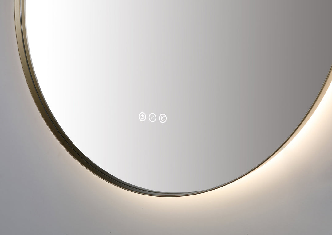 Shell 30" LED Bathroom Mirror in Dark Gold, Anti-Fog